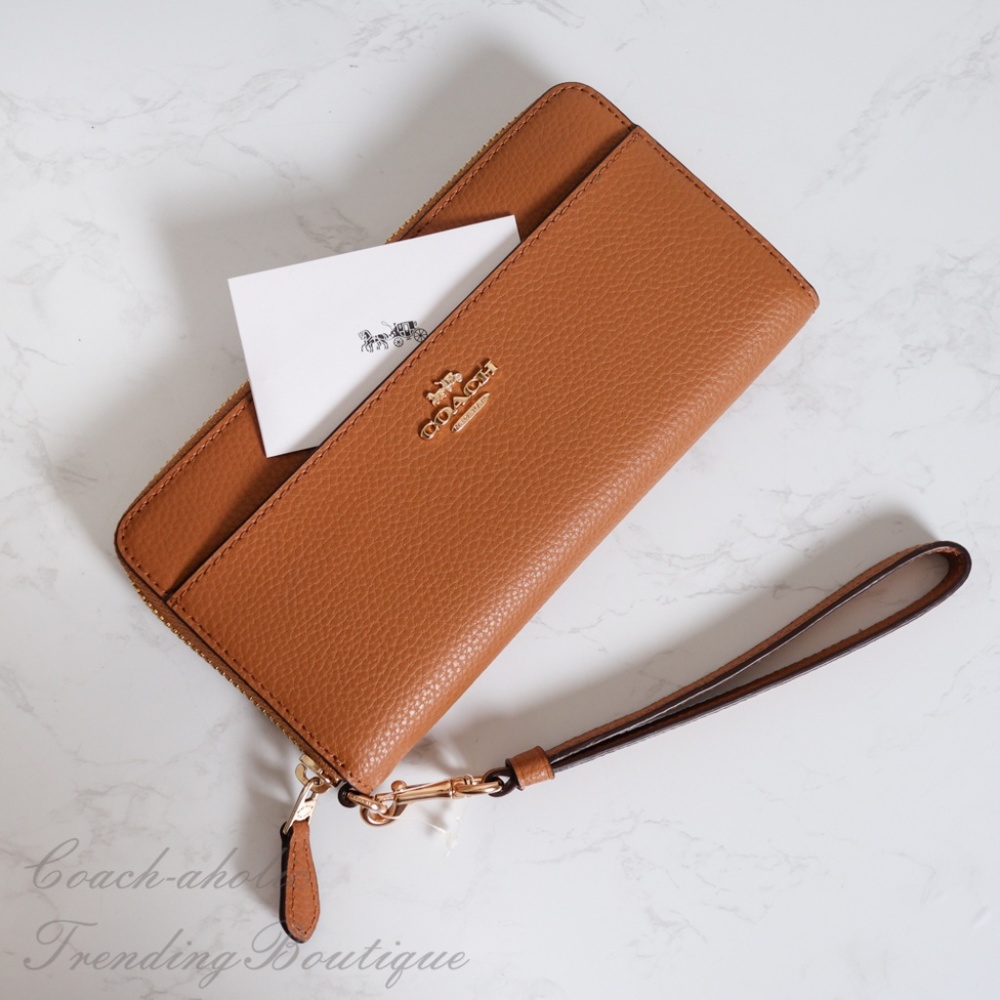 NWT Coach Leather Accordion Zip Wallet/Wristlet - Picture 4 of 8
